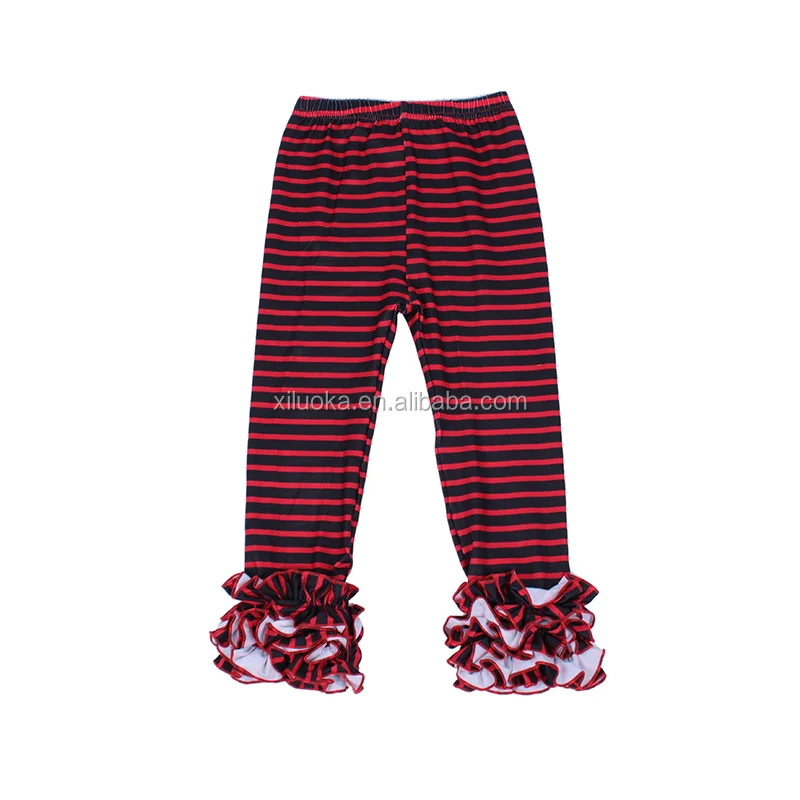 

Hot Sale Candy Color Legging Red And Black Girl Wholesale Baby Icing Ruffle Pants, Picture