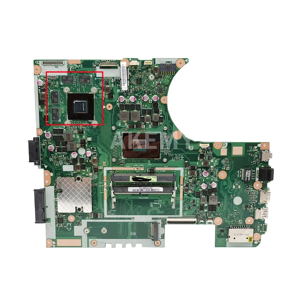 

N752VX motherboard I7-6700HQ I5-6300HQ CPU GTX950M GPU mainboard For ASUS N752VX N752V N752VW Laptop mainboard