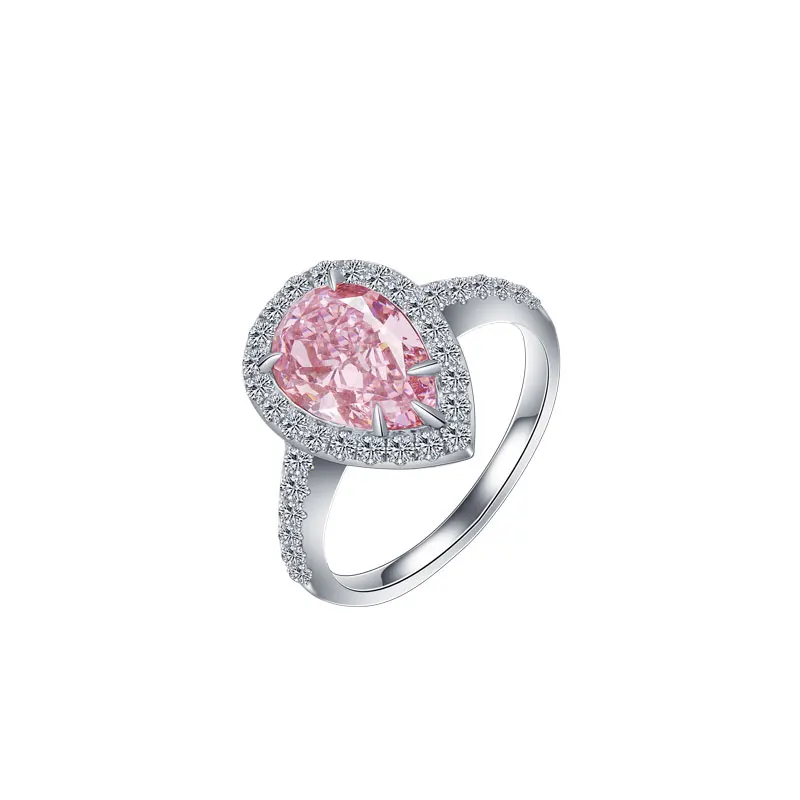 

Top Sell Fashion Silver 925 Simulated Diamond Ring Jewelry For Women, Pink