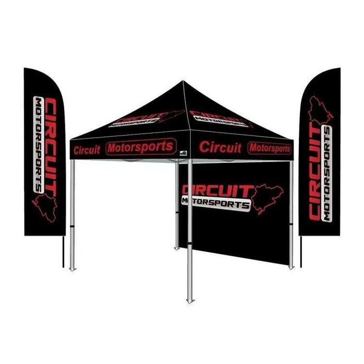 

Free design 10x10 Outdoor waterproof custom printed aluminum profile trade show event tent with feather flag, Color printing cmyk