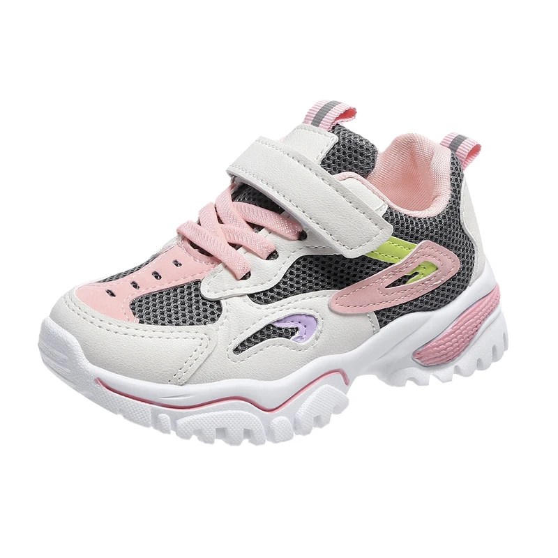 

New Arrival Colorful Mesh Upper Breathable Sports Running Shoes Sneakers for Boys Girls, As picture