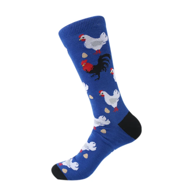 

Fashion High Quality Cock Patterned Crew Men Navy Happy Funny Bamboo Socks