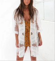 

Bathing Suit Cover Ups Pareo Beach Wear Swim Swimming Skirt Mayo Bikini 2019 New Cotton Embroidered Robe De Plage Tunique Elbise