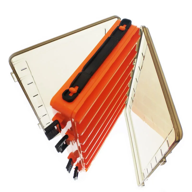 
Wholesale 27 * 18 * 4.5cm double sided fishing tackle box squid fixture accessories box temptation bait container fishing box 