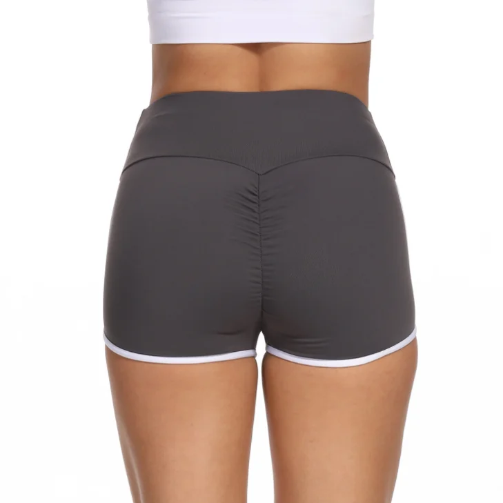 

Nylon Imitation Cotton Solid Color Sports High Waist Hip Hip Running Quick-Drying Fitness Yoga Pants Shorts