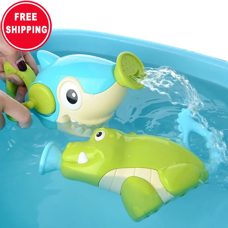 

Funny Children's Hand-Cranked Shark Crocodile Water Spray Shower Toy Bathing Baby Bathroom Bath Toys