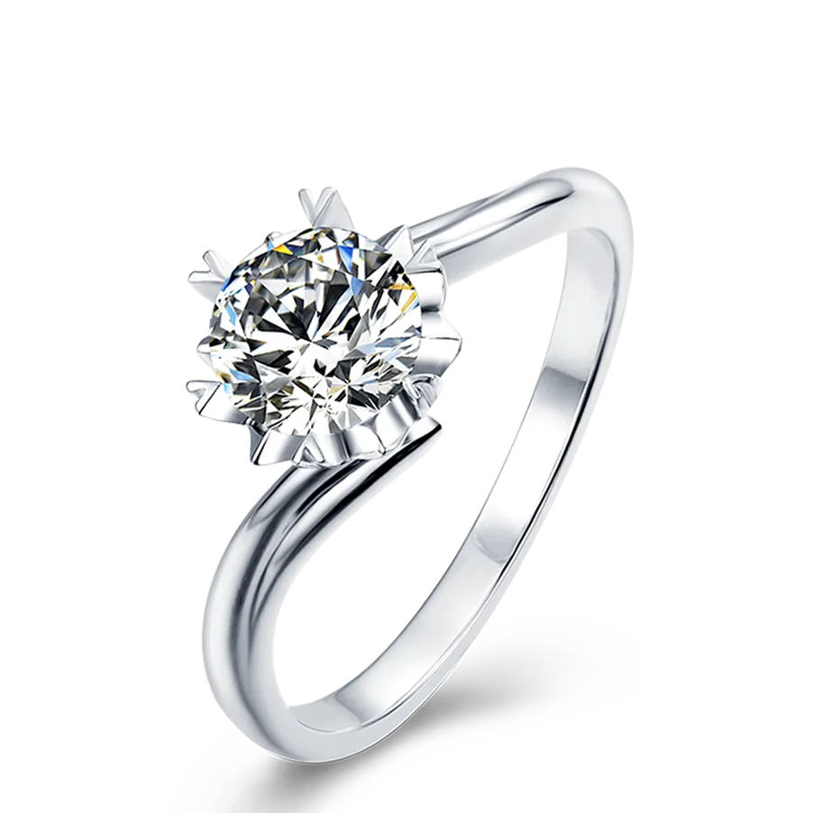 

Thriving Gems wholesale 925 sterling sliver ring moissanite wedding ring with cheap price