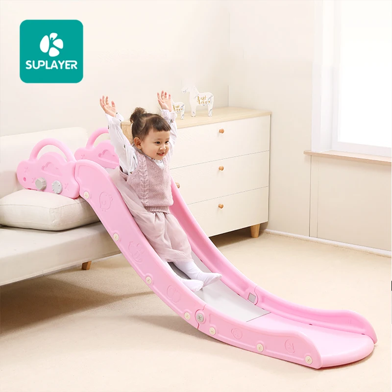 

SUPLAYER 1 MOQ Shipped Within Three Days E-commerce Hot Sell C-HT198 Kids Slides, Pink/white/customized color