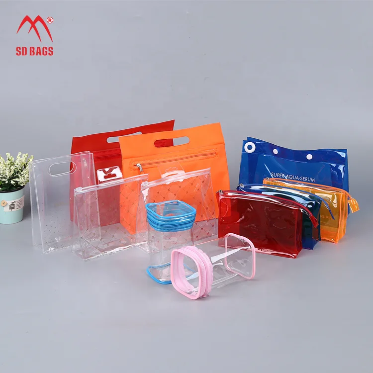 

Customized Clear PVC cosmetic ziplock makeup bag with logo