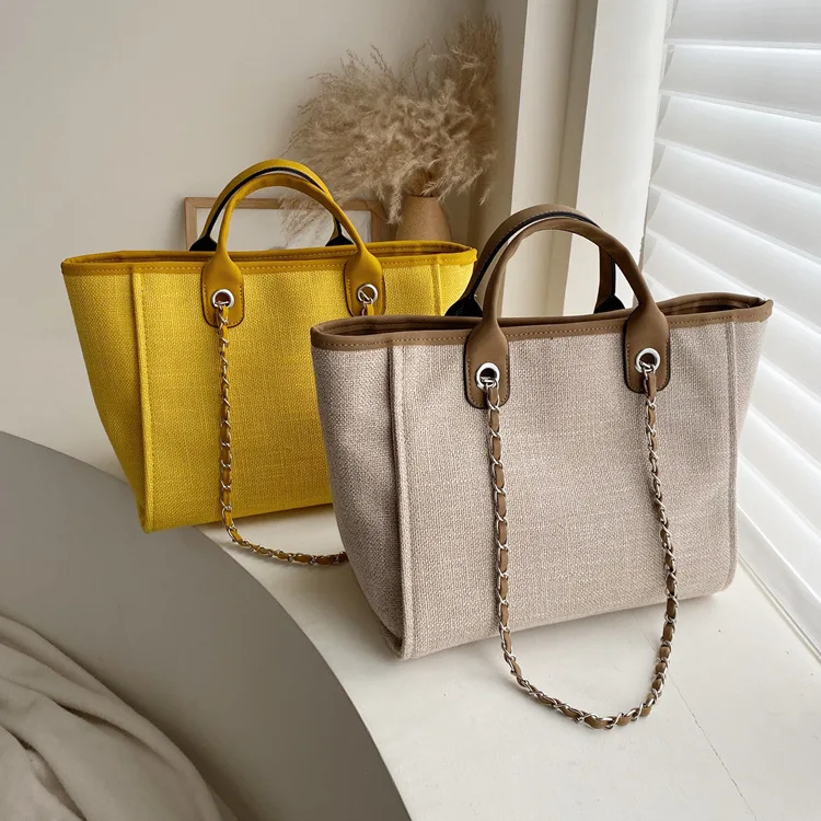 

New Arrival Beach Bag Woman Tote Bags With Custom Printed Logo Custom Large Canvas Tote Bag, Yellow, red, khaki, light gray, green, blue, black
