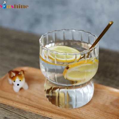 

Striped Fat Cup Lemon Juice Heat-Resistant Glass Glass, As picture