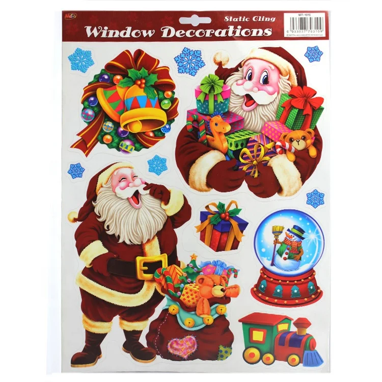 
Custom Reusable Christmas Themed Static Clings Decorative Decal Snowman Vinyl Stickers for Window Glass Decoration 