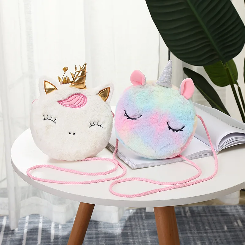 

2021 New Fashion Children Girls Shoulder Bag Cute Unicorn Animals Messenger Bag Kids Keys Coin Purse Cute Princess Mini Handbag, Customize color