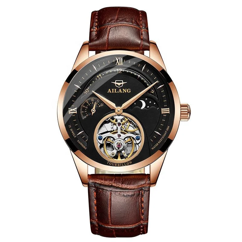 

New AIALNG Watch Men's Mechanical Watch Automatic Hollow Belt Fashion Waterproof Watch
