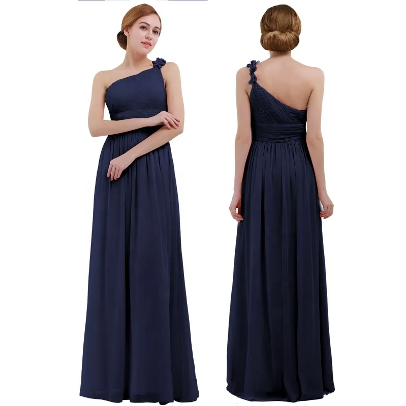 

Women's One Shoulder Bridesmaid Dresses Prom Long Gown Formal Evening Dress