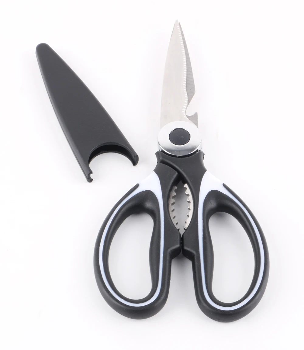 

Kitchen Multi-Purpose Scissors Clip Walnut Cut Chiken Vegetables, Black