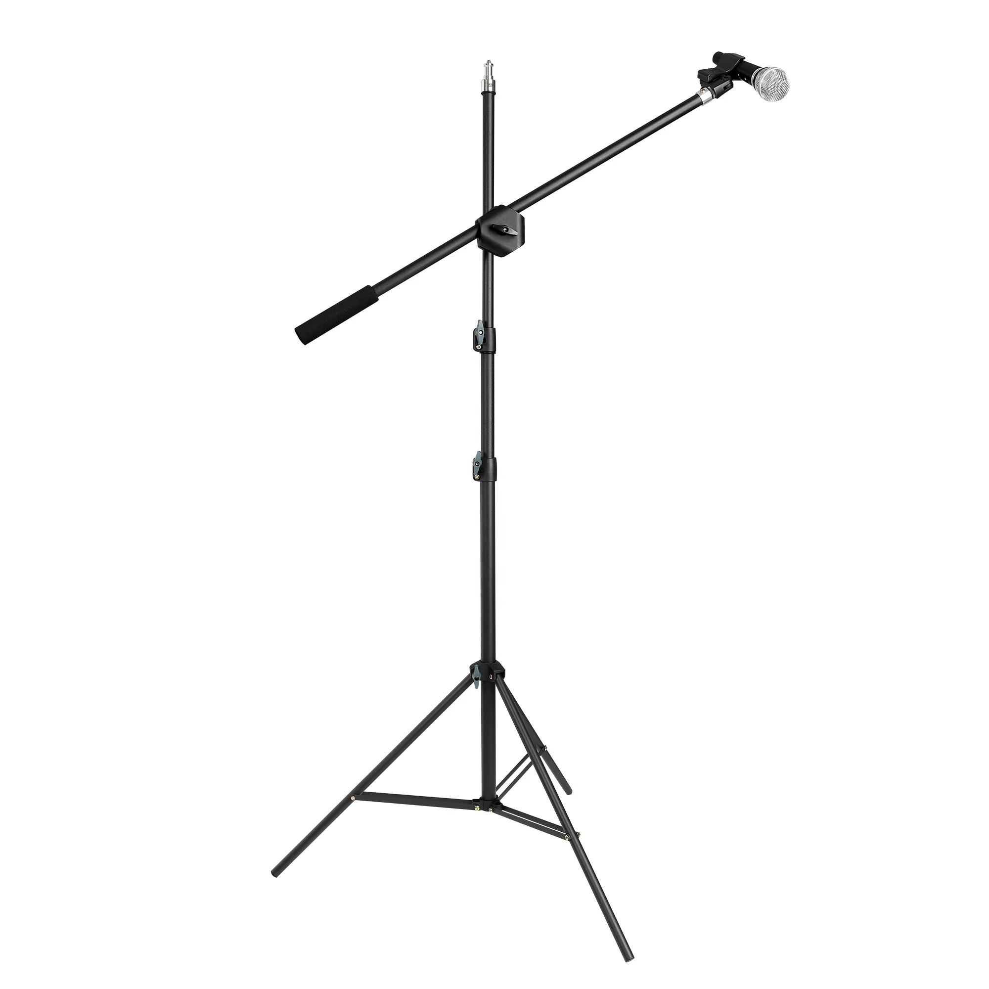 

Mic Arm Microphone Stands Can Be Adjusted In Height 80-203Cm Mic Stand Holder Microphone Stand, Black+white