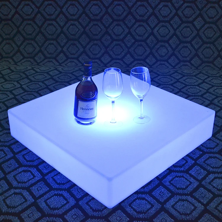 

FREE SHIPPING LED square colorful luminous wine tray, rechargeable bar KTV hot-selling portable smart 3d night light