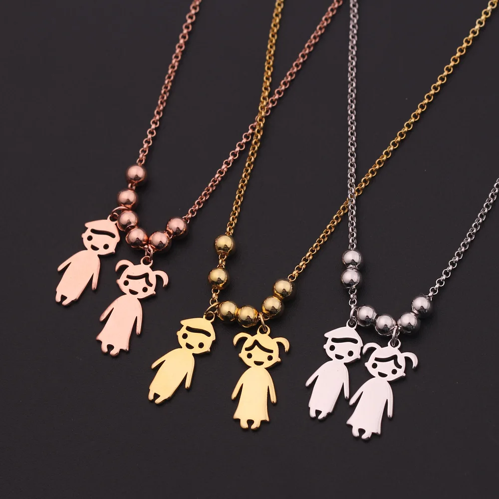 

925 Sterling Silver Engraved Personalized Children Charms Mothers Necklace Custom Made Boys and Girls Name Pendant Necklace, Picture