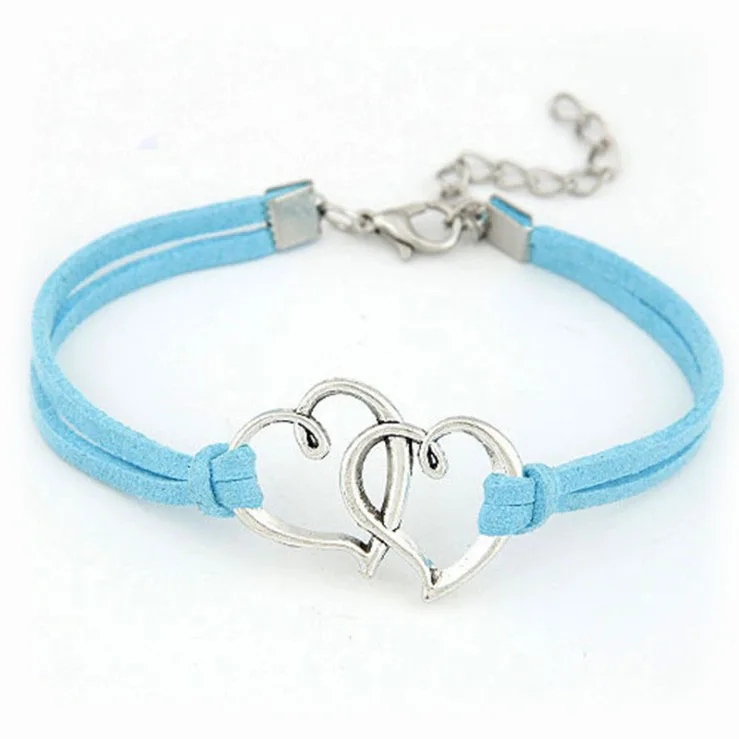 

Heart-shaped braided bracelet adjustable friendship leather bracelet couple bracelet, Picture shows