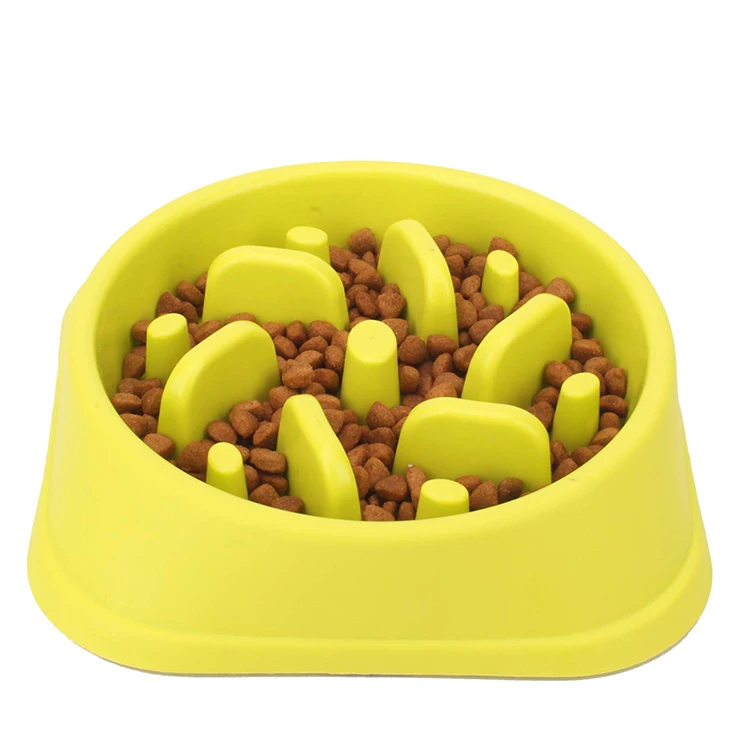 

2021 Factory Cat and Dog Plastic Flower Slow Feeder Bowl, White, black