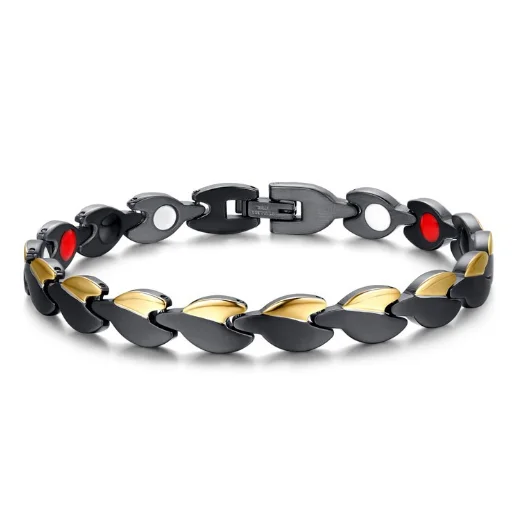 

Stainless steel bracelet wholesale black gold magnetic titanium germanium jewelry lady titanium steel bracelet