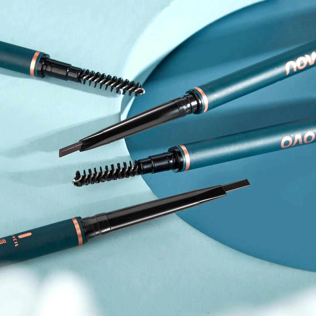 

NOVO brow pencil private label eyebrow directly supply 4 colors luxury designing slim waterproof brow pencil