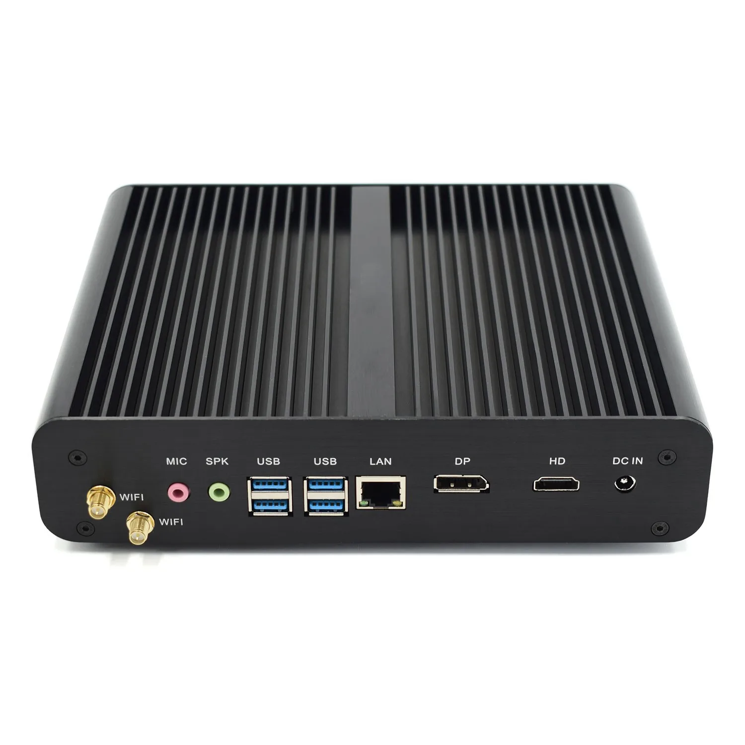 

Fanless System DDR4 2*DDR4 Non-ECC laptop RAM slot Add 300M Wifi dual antennas core mini pc i7-10710u monitor, Black