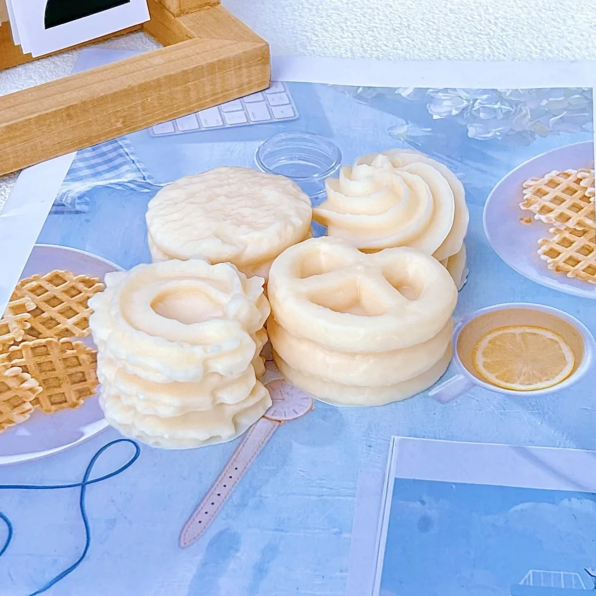 New Style Cookie Cream Biscuit Chocolate Cake Candle Plaster Resin Silicone Mold