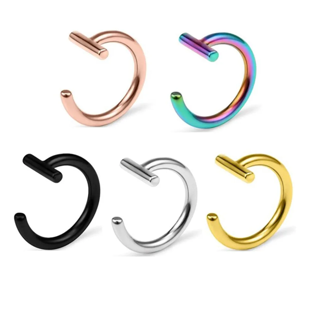 

hot-selling new arrival Stainless puncture C shape ring ultra-fine stainless steel corner nose stud wholesale