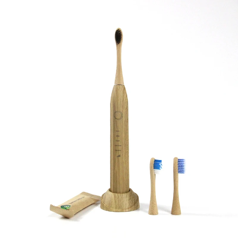 

Custom Logo Natural Eco Friendly Soft Biodegradable Bamboo Charcoal Head Sonic Bambus Electrical Toothbrush Set