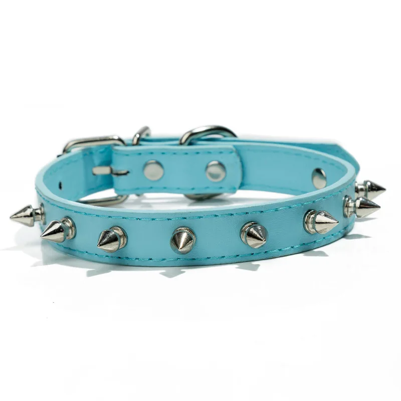

Best Selling Cheap Dog PU Collar With Studs Durable Dog Spiked Collars Adjust Spike Collars For Dog, Multi colors