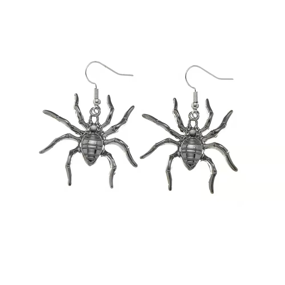 

Halloween exaggerated animal retro metal spider earrings jewelry, Picture shows