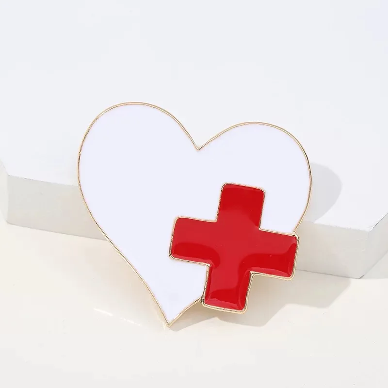

Doctor Nurse Accessories Brooches Fashion Gifts Medical Brooch Pin Heart Shape Pin