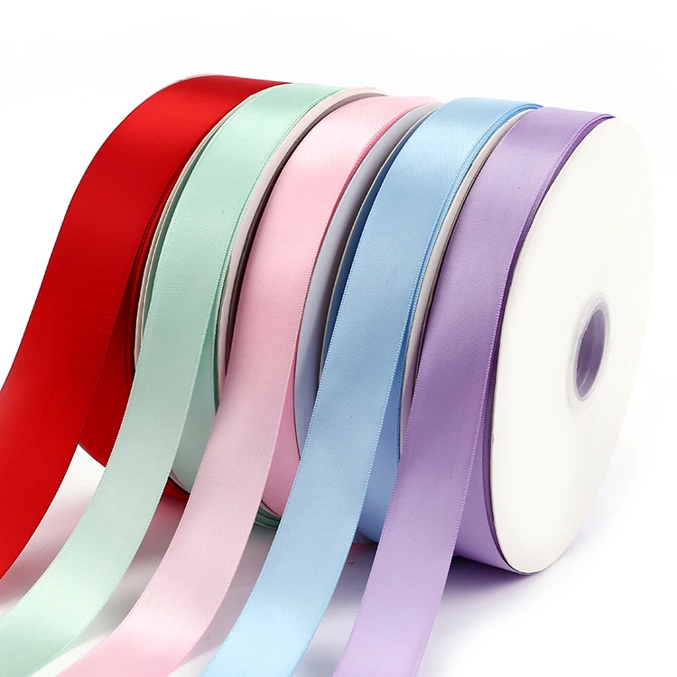 Wholesale custom printed ribbon for festival ornament recycled polyester double sides silk satin ribbon