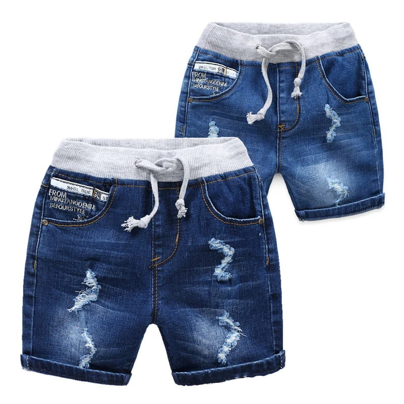 

Wholesale 2-10 years summer capris boy clothes fashion blue denim jeans kids shorts, As picture show