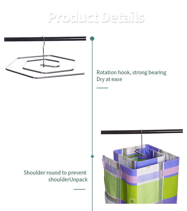 2023 New Arrival 2m Household Gadget Steel Air Drying Round Clothes