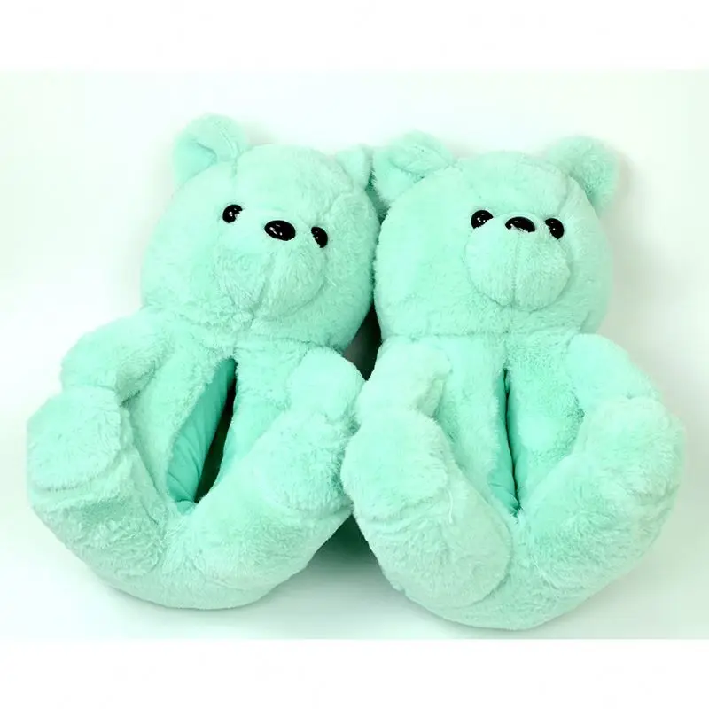 

Hot Selling Custom Stuffed Plush Toy Teddy Plush Bear Slipper House slippers Bedroom slippers for women, Picture