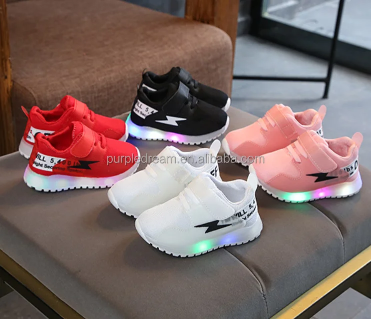 

Anti-slippery Rubber Hook &Loop Casual Toddler LED Lighting Shoes