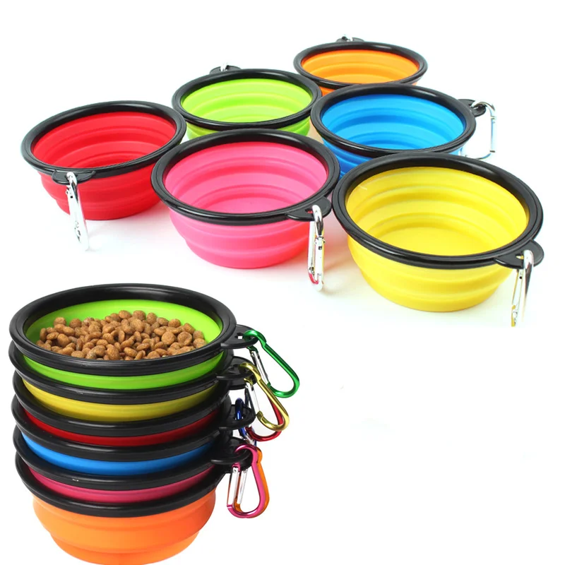 

New Outdoor Travel Portable Collapsible Foldable Silicone Puppy Doogie Dog Bowl