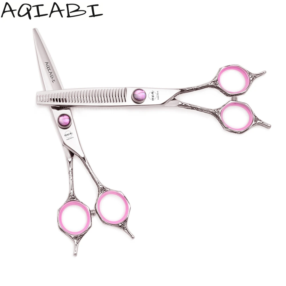 

Hair Scissors 6" AQIABI JP 440C Cutting Scissors Thinning Shears Professional Hairdressing Scissors A9018, Shiny