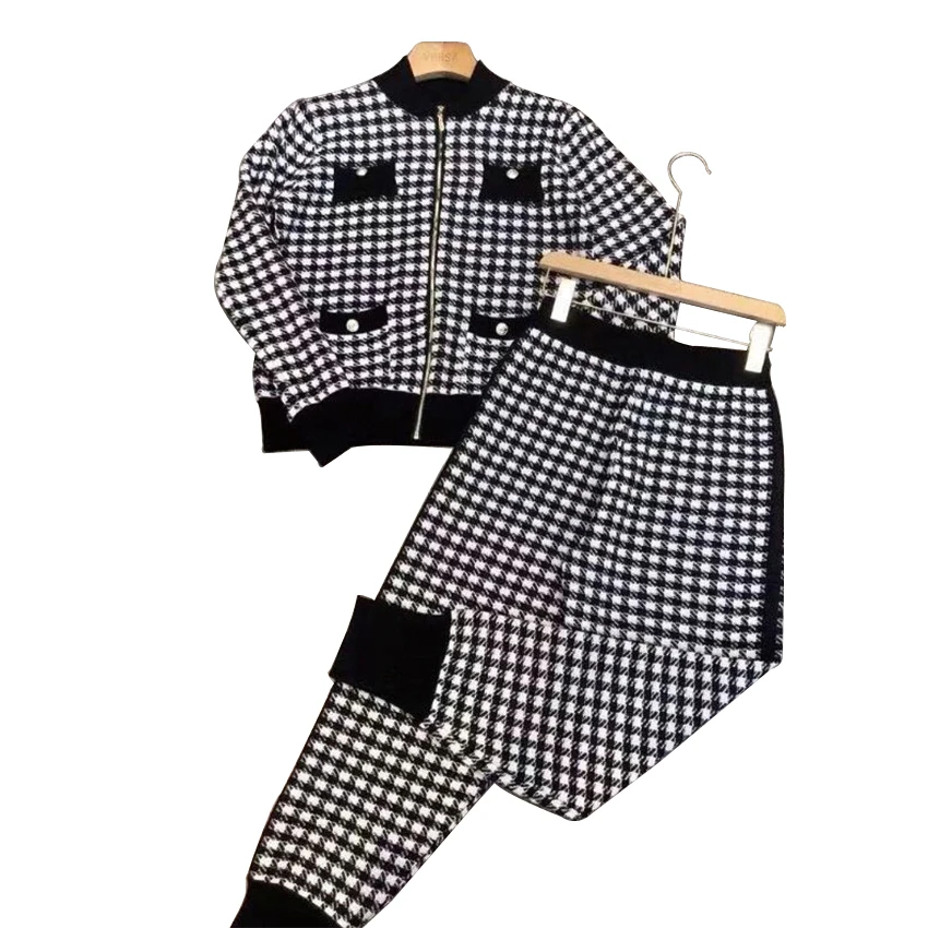 

HOLLTOLL2020 fashion lace light European and American style temperament Knitted suit