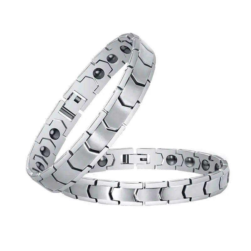 

Women's fashion stick together with couples bracelet titanium metal conical germanium grain Mosaic