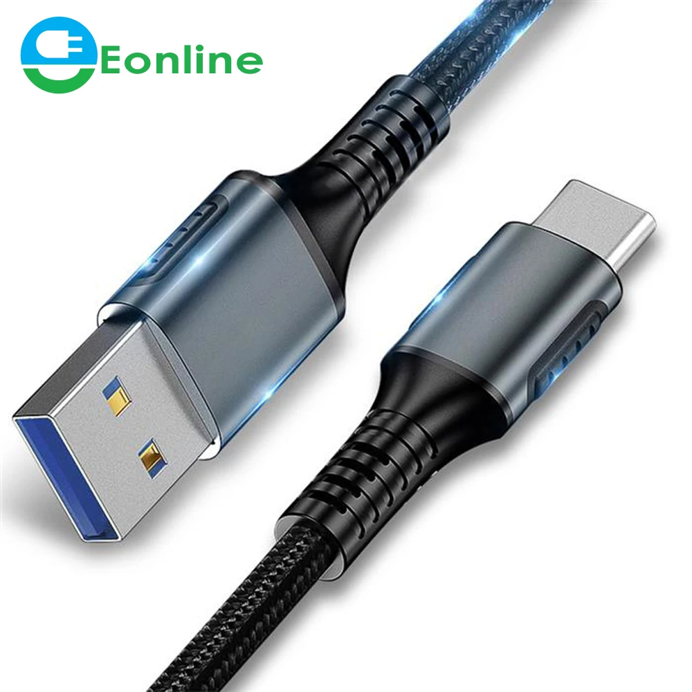 

EONLINE 5A USB Type-C Cable For Huawei huawei p30 pro Quick Charge 3.0 USB C Cable fast charge For samsung Galaxy S9 xiaomi, Gray/red/blue