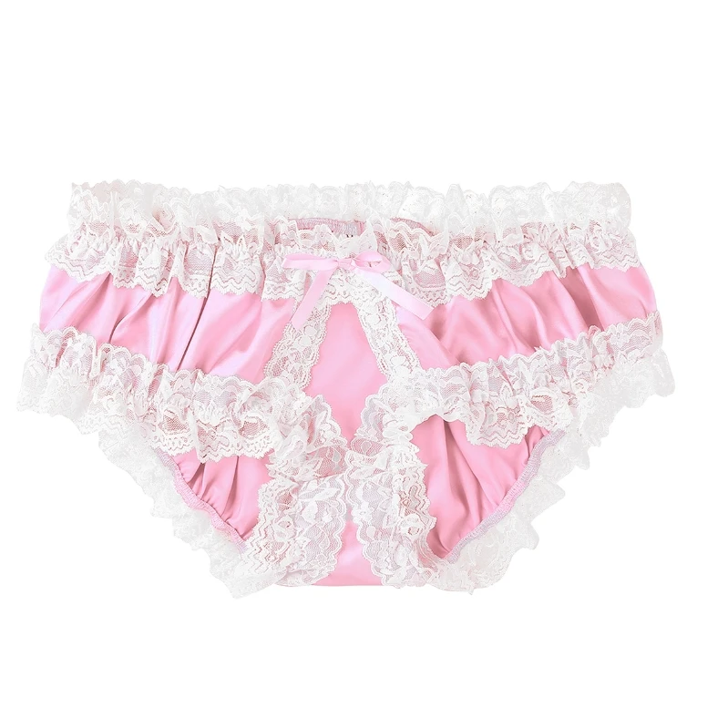 

iEFiEL Mens Sexy Briefs Underwear Shiny Soft Satin Crotchless Sissy Briefs Panties Clubwear Underpants