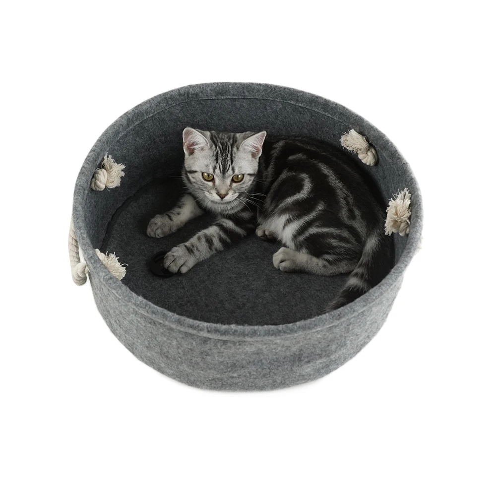 

Upin customized gray Cylinder round handle pigeon nest felts pets bed wool felt cave, Gray and custom
