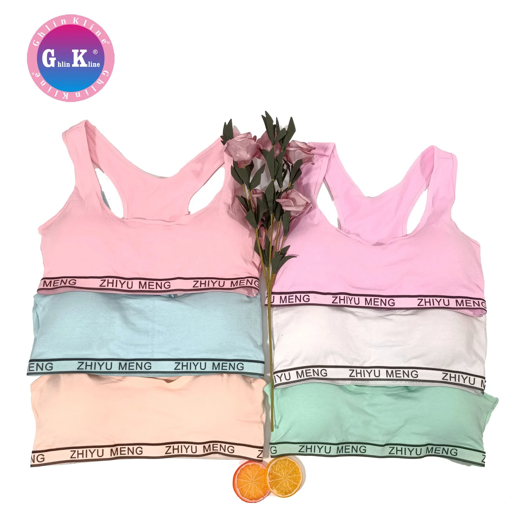

In Stock Women's Sports Bra Underwear Tank Top Ladies One-Piece Crop Top Vest