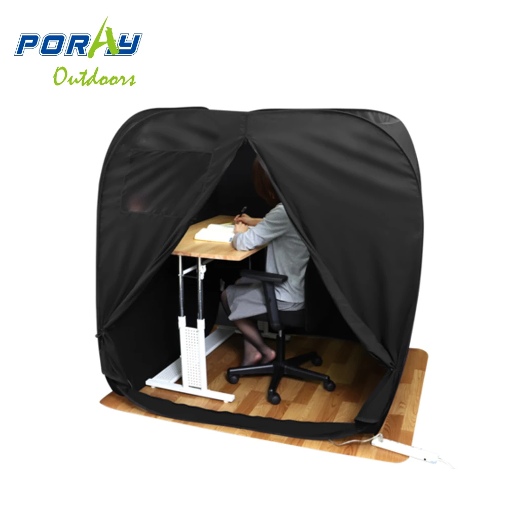 

Pop up desk indoor gaming Study Meditation Pause tent with black coating fabric