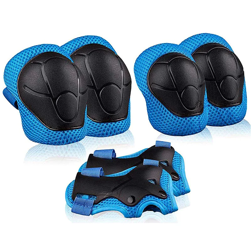 

Wholesale Kids Knee Elbow Pads Sports Riding Helmet Wrist Guard 6PCS Sports Safety Protector Skate Protective Gear, Red/black/blue/pink