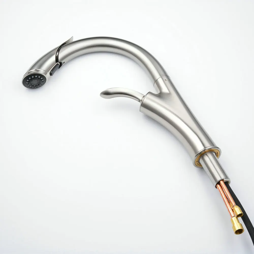 Beelee-grifo De Níquel Cepillado Para Cocina,Mezclador De Agua De Una